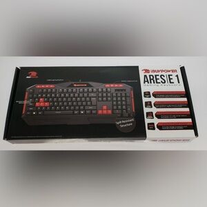 Brand new, iBuyPower Ares E1 Gaming Keyboard Spill Resistant Black Red